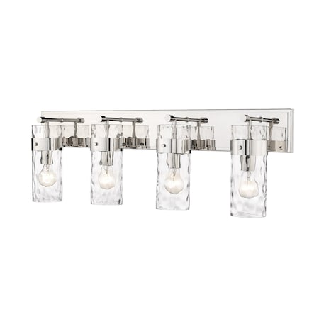 Z-LITE Fontaine 4 Light Vanity, Polished Nickel & Clear 3035-4V-PN